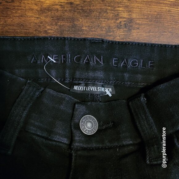 American Eagle Jeans 6 R Curvy Highest Rise Jegging Next Level Stretch Black - Picture 4 of 12